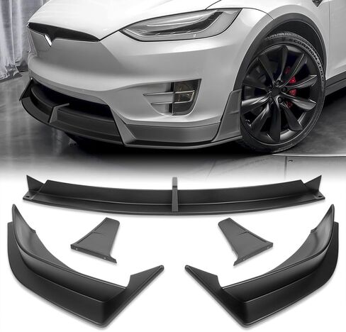 W-POWER, Front Bumper Lip fit for Compatible with 2016-2021 Tesla Model X, Front Bumper Lip Spoiler Air Chin Body Kit Splitter ABS, 2017 2018 2019 2020, Unpainted Matt Black in Saudi Arabia