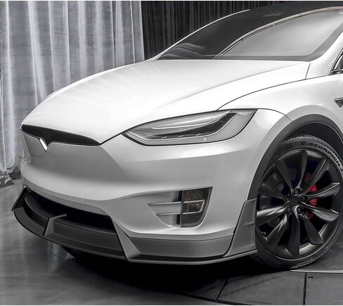 W-POWER, Front Bumper Lip fit for Compatible with 2016-2021 Tesla Model X, Front Bumper Lip Spoiler Air Chin Body Kit Splitter ABS, 2017 2018 2019 2020, Unpainted Matt Black in Saudi Arabia