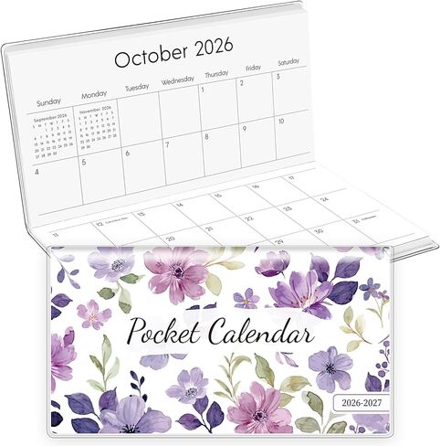 KONVINIT Pocket Calendar 2024-2025 for Purse, Small Pocket Planner 3.5"×6.5" - From March 2024 to December 2025 Daily Monthly Agenda 2024 with PVC Cover for Planning in Kuwait