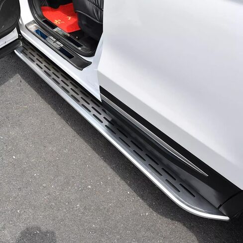 Running Boards for Audi Q7 2016-2025 | 2PCs Aluminum Side Steps with Black Anti-Slip Rubber Texture | No Drill Bolt-On Kit | Car Accessories Silver (1 Set) (CKLY) in Kuwait