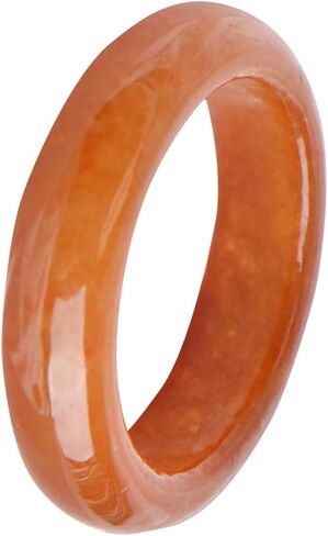 خاتم اليشم المعالج بالحرارة باللون الأصفر والأحمر الطبيعي والأحجار الكريمة والمجوهرات خواتم الفرقة هدية للنساء والرجال in Kuwait