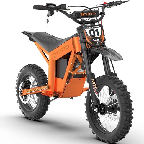 Tuttio Soleil01-GB E-Dirt-Bike - Peak 3000W 37MPH 200NM Electric-Bike with 48V 21Ah Battery, 14"/12" Fat Tire Electric Motocycle with Dual Suspension, Off-Road Ebike for Adults-Teens (USA Warehouse) in Saudi Arabia