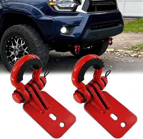 Heavy-Duty Front Tow Hooks, Compatible with Tacoma 2024-2026, 4Runner 2025-2026, and Land Cruiser 250 2024-2025 (Without Front Spoiler), 2-Pack, Flame Red. in Kuwait