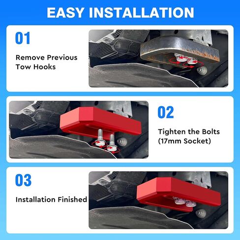 MICTUNING Upgraded Front Tow Hooks, Premium Aluminum with Stylish High-Appearance, Perfect Compatible with Tacoma 2024-2026/4Runner 2025-2026/Land Cruiser 250 2024-2025(Red) in Saudi Arabia