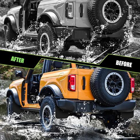 Mud Flaps Compatible with Ford Bronco 2021-2023 2/4 Door, Front Rear Tire Mud Guards Fender Flares,Wheel Splash Guard Function Upgrade Accessories, Black 4PCS (Not fit Bronco Sport,Sasquatch badlands) in Saudi Arabia