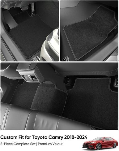 Plush Floor Mats for Toyota Camry 2018-2024,All Weather Protector Row Liner,Anti-Slip Custom Full Set Car Interior Accessories 2019 2020 2021 2022 2023 in Saudi Arabia