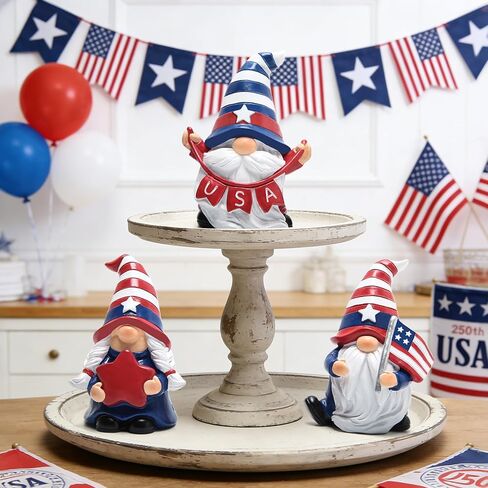 Hodao Patriotic Decorations Summer Home Decor Gnome Decorations for Home Memorial Day Decorations 4 of July Decor in Kuwait