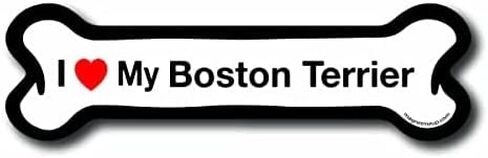 Magnet Me Up I Love My Boston Terrier Dog Breed Car Magnetic Decal, 4x6 Inches Oval, Adorable Decoration for Vehicle, Fridge, Cute Peeking Dog, Breed Lovers Bumper Magnet, Made in USA in Saudi Arabia