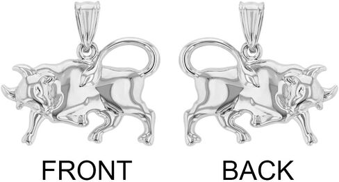 Jewelry America High Polish 14k White Gold 3D Taurus Zodiac Sign Bull Animal Pendant in Saudi Arabia