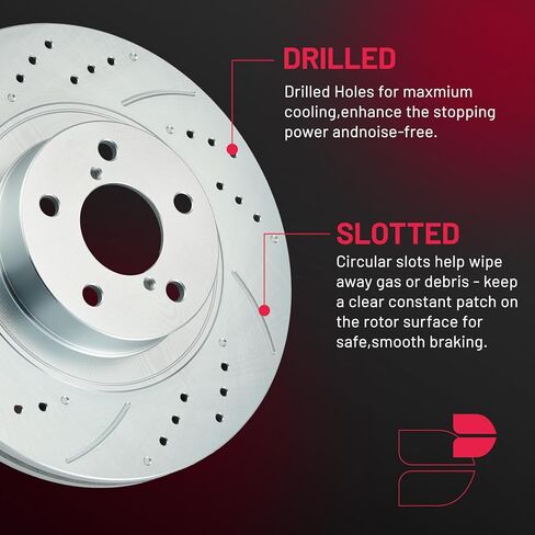 مجموعة الفرامل الأمامية والخلفية BDFHYK متوافقة مع Subaru Forester 09-13، Impreza 2013، Outback 10-12، Legacy 10-13، دوارات الفرامل المشقوقة ووسادات الفرامل السيراميكية، استبدل S-31407، S-31509، D-929 in Kuwait