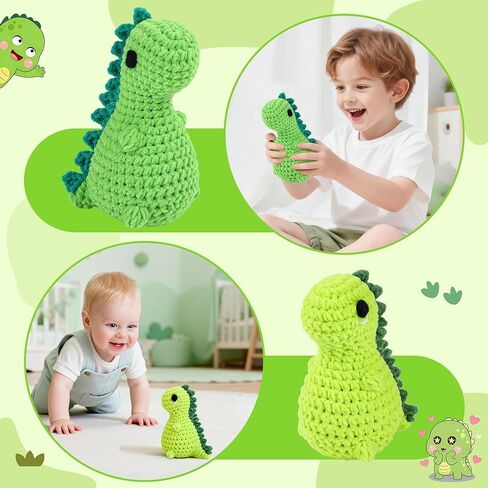 MerriBox هدية الأخ الأكبر - هدية الكروشيه الأخ الأكبر الأخت الصغيرة ديناصور - هدايا الأخوة من طفل جديد، هدايا عيد ميلاد مناسبة خاصة للأولاد الأخ الأكبر in Kuwait