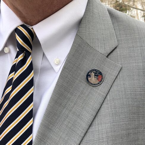 Hand-Painted Puerto Rico Coin Lapel Pin – Isla del Encanto Quarter Pin – Unique Gift for Puerto Rican Pride, Travelers & Collectors in Saudi Arabia