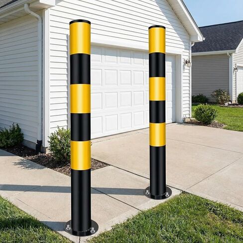 Safety Bollards,Heavy Duty Steel Parking Barrier,29.5in Metal Traffic Bollard for Parking Lot,Traffic Control,Driveway Barrier,Parking Pole,Traffic Sensitive Areas in Kuwait