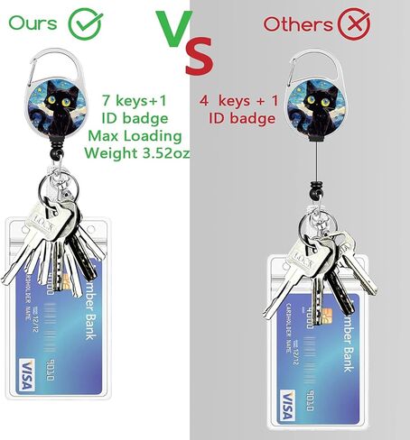 ID Badge Holder with Lanyard,Retractable ID Badge Card Holders&Detachable Lanyard Strap,ID Card Protector for Women Teacher Nurse Doctor Office. (Black Cat-01) in Saudi Arabia