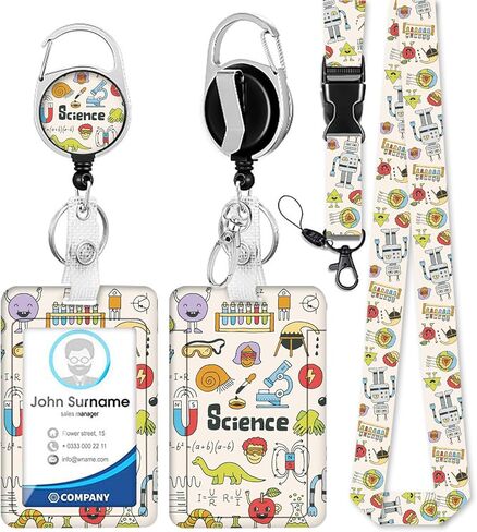 ID Badge Holder with Lanyard,Retractable ID Badge Card Holders&Detachable Lanyard Strap,ID Card Protector for Women Teacher Nurse Doctor Office. (Black Cat-01) in Saudi Arabia