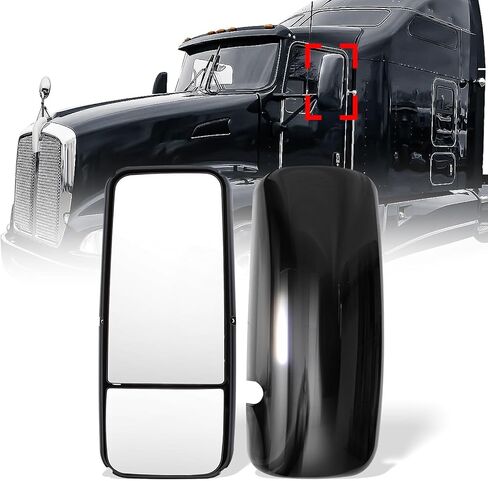 High Soar Door Mirror for Kenworth T660,Rear View Mirror Assembly with Heated Defrost for Kenworth T600 T800 T170 T270 T370 T440 T470 Driver Side Left Side (Chrome) in Saudi Arabia