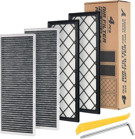 Spurtar Tesla Model 3 Model Y Air Filter, Tesla Model 3 Model Y Cabin Air Filter 2 Pack Activated Carbon Filter, HEPA Intake Filter Air Conditional Replacement 2016-2024 in Kuwait