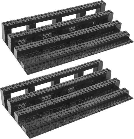 4-Tier Minifigure Display Stand, Brick Display Shelves Compatible with Lego Minifigures, Holds 38 Figures, Black Figure Display Case for Collectors, Christmas Gifts in Saudi Arabia
