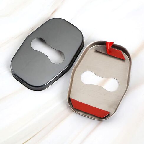 4PCS Car Door Lock Cover Protector for 208 308 408 508 2008 3008 Guard Latch Cap Sticker Buckle Anti-Corrosion Automotive Interior Accessories Stainless Steel Black in Saudi Arabia