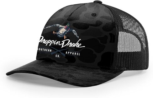 Droppin Drake Mallard Duck and Gun X Logo Mesh Back Trucker in Saudi Arabia