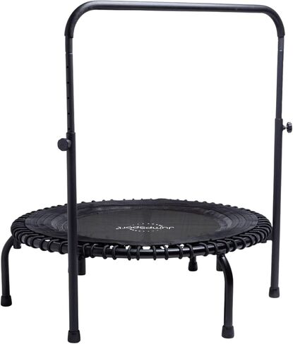JumSport 350i 39 بوصة ترامبولين للياقة البدنية وحزمة شريط المقبض، 30 حبل بنجي قابل للتعديل، أرجل مقوسة ثابتة بدون أطراف، وبث تجريبي لمدة 60 يومًا للفيديو وأقراص DVD in Kuwait