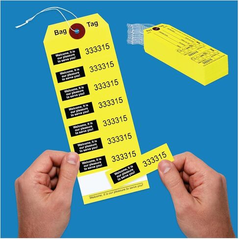 1000 بطاقة المطالبة بالأمتعة مع سلسلة مرفقة، مرقمة بشكل متتابع، مع صور الأمتعة، وملصقات الحقائب، وتذكرة المطالبة - علامات الحقائب لتخزين حقائب الفنادق والموتيلات. الحجم: 6 3/4 بوصة (ارتفاع) × 2 1/2 بوصة (عرض). in Kuwait