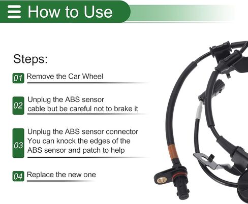 ABS عجلة السرعة الاستشعار ABS الاستشعار نظام الفرامل المضادة للانغلاق الاستشعار رقم 95680D3210 لشركة هيونداي توكسون 4WD 2016-2021 1 قطعة الخلفية اليسرى in Kuwait
