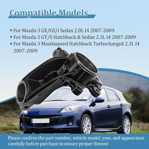 BR5S33021A Front Right Steering Knuckle w/ABS Compatible with Mazda 3 GX/GS/i Sedan 2.0L For Mazda 3 Mazdaspeed Hatchback Turbocharged 2.3L 2007-2009 in Kuwait