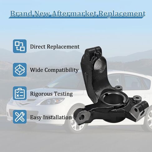 BR5S33021A Front Right Steering Knuckle w/ABS Compatible with Mazda 3 GX/GS/i Sedan 2.0L For Mazda 3 Mazdaspeed Hatchback Turbocharged 2.3L 2007-2009 in Kuwait