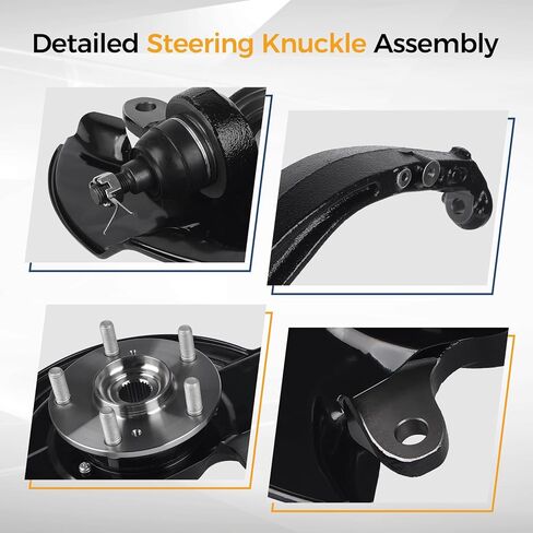 PAROD 698400 Front Right Steering Knuckle Assembly & Wheel Hub Bearing Fit for 2.4L L4 Honda Accord 2003-2007; Automatic Trans, Passenger Side in Saudi Arabia