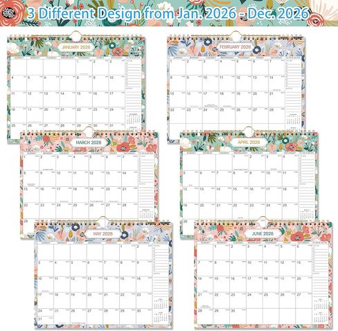 2026-2027 Wall Calendar - 2026 Calendar from Jan. 2026 - Dec. 2026, Wall Calendars 8.5 x 11 with Julian Dates, Twin-Wire Binding in Saudi Arabia