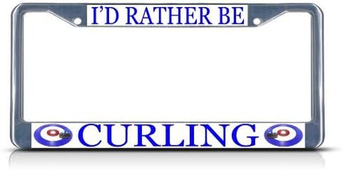 Fastasticdeals I'd Rather Be Curling Sport License Plate Frame Tag Holder Cover in Saudi Arabia