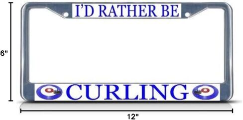 Fastasticdeals I'd Rather Be Curling Sport License Plate Frame Tag Holder Cover in Saudi Arabia