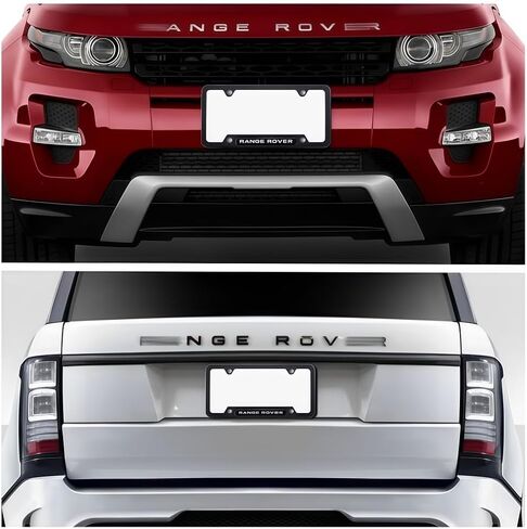 2 Pcs Black License Plate Frames Metal Aluminum Material 4 Holes License Plate Covers Screw Caps Cover Set Compatible with Range Rover and More in Kuwait