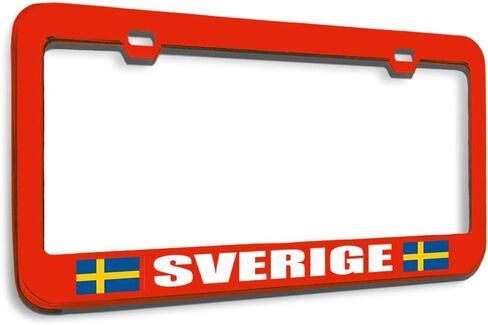 Speedy Pros Metal License Plate Frame Sweden Flag Sverige Swedish Country Metal Tag Holder Car Accessories Black 2 Holes 1 Frame in Saudi Arabia