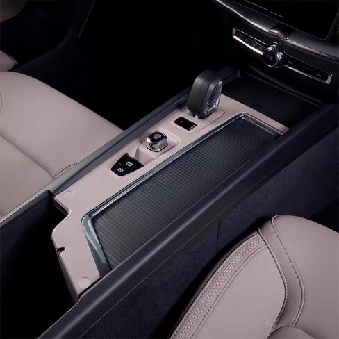 قاعدة حامل أكواب من مادة السيليكون لسيارة فولفو 2026 XC90، XC60، واقي ناقل الحركة لوحدة التحكم المركزية، ملحقات السيارات (2026 XC90 Cup Coaster، أسود) in Kuwait