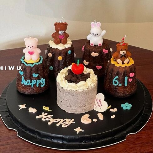 Cartoon Bunny Birthday Candles,3 Pack Cute Mini Funny Pink Ear Rabbit Decor for Cakes,Cupcakes,Cake Toppers for Easter,Baby Showers & Celebrations in Saudi Arabia
