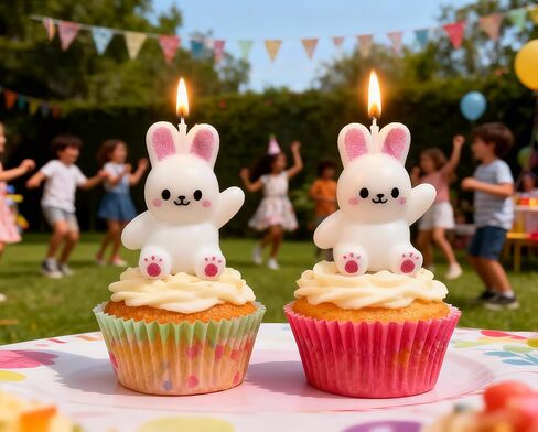 Cartoon Bunny Birthday Candles,3 Pack Cute Mini Funny Pink Ear Rabbit Decor for Cakes,Cupcakes,Cake Toppers for Easter,Baby Showers & Celebrations in Saudi Arabia