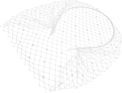 Beaupretty Rhinestone Mesh Veil Headband Vintage Veil Hair Hoop Bridal Wedding Tea Party Mesh Headdress for Women Girls (White) in Saudi Arabia