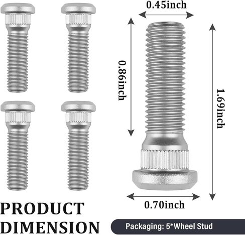 5PCS M12×1.50 Wheel Studs OEM#90113SA0015,90113SA0003,Durable Steel Lug Studs Compatible with Honda & Compatible with Acura,Essential Car Accessories Replacement Wheel Lug Bolts in Saudi Arabia