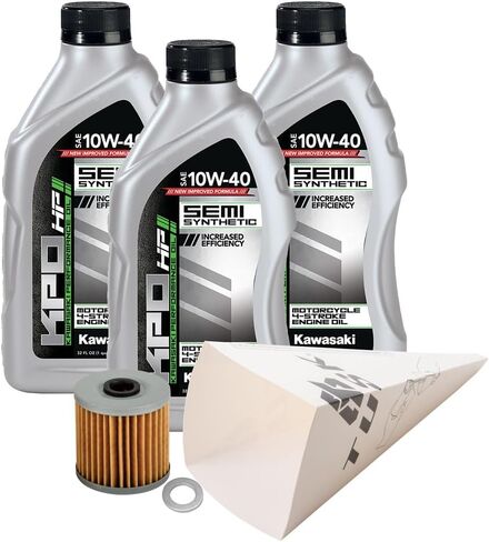 Tusk 4-Stroke Oil Change Kit 10W-40 Compatible with Kawasaki KLR 650 1990-2026 (KPO Full Synthetic) in Saudi Arabia