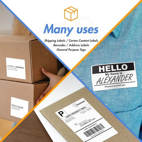 ملصقات OfficeSmartLabels - ملصقات حرارية مباشرة قابلة للإزالة مقاس 1.5 بوصة × 1 بوصة - متوافقة مع طابعات سطح المكتب Rollo & Zebra والمزيد - 1 بوصة أساسية؛ مثقوبة ومقاومة للماء والزيت (4 بكرات، 5520 ملصقًا) in Saudi Arabia