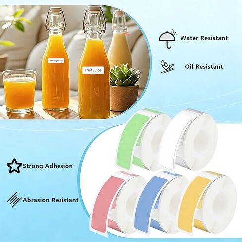 12 × 40mm Thermal Sticker Labels, Commonly Used for Home, Shopping, and Book Labeling, Compatible with Thermal Printers - Self-Adhesive Sticker Labels (5 Rolls|5 Colors) in Saudi Arabia