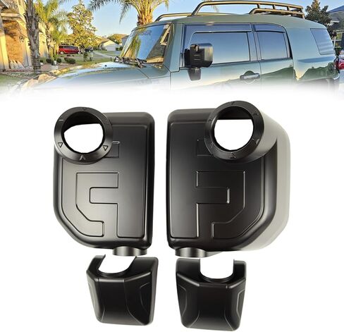 A Pair Black Car Mirror Cover for Toyota FJ Cruiser 2007 2008 2009 2010 2011 2012-2021 2022, Side Rearview caps, Tape-on Install in Kuwait