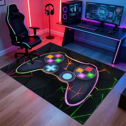 Gamer Rug for Room,3'x5' Non-Slip Gaming Rugs for Bedroom Livingroom Game Room Decor in Saudi Arabia