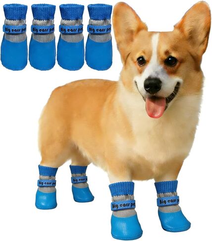 Dog Boots Waterproof Breathable Socks with Anti-Slip Sole,Wear-Resistant Outdoor Dog Shoes for Hiking and Running_M(Red) in Saudi Arabia