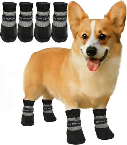 Dog Boots Waterproof Breathable Socks with Anti-Slip Sole,Wear-Resistant Outdoor Dog Shoes for Hiking and Running_M(Red) in Saudi Arabia