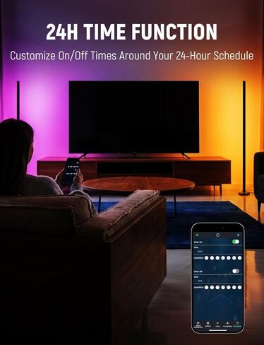 Corner Floor Lamp Smart RGB LED Corner Lamp with Music Sync, App and Remote Control Color Changing Ambience Light, Timing for Living Room, Bedroom, Gaming Room in Saudi Arabia
