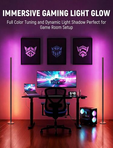 Corner Floor Lamp Smart RGB LED Corner Lamp with Music Sync, App and Remote Control Color Changing Ambience Light, Timing for Living Room, Bedroom, Gaming Room in Saudi Arabia
