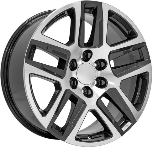 OE Wheels CV63 20 Inch Rims and Tires Fit Silverado 1500 Z71 Style 6x139.7 20x9 Gloss Gunmetal Machined - Hollander 5913 - TS-37 AT 275/55-20 (Set of 4) in Saudi Arabia